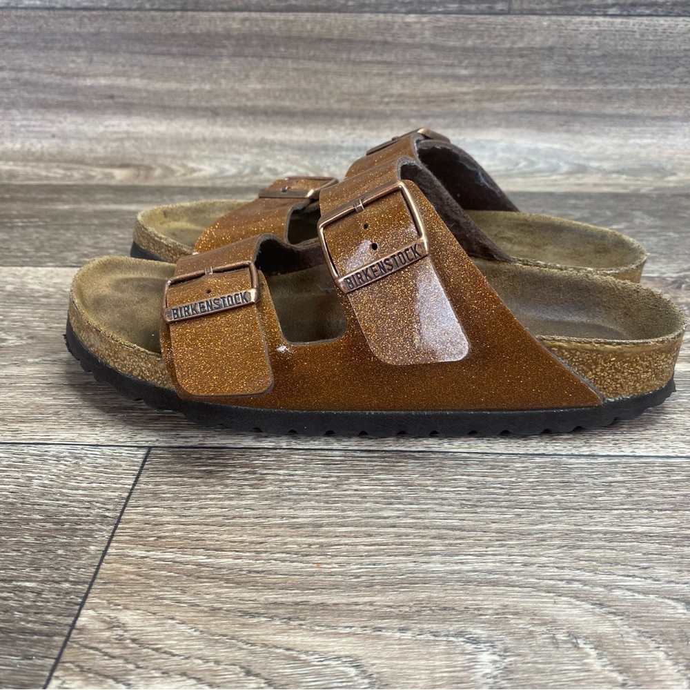 Birkenstock Arizona Sandals Magic Galaxy Glitter Bronze Sz 37/US 6-6.5 Womens